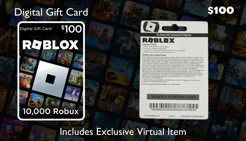 Roblox Digital Gift Code for 10,000 Robux (100$)