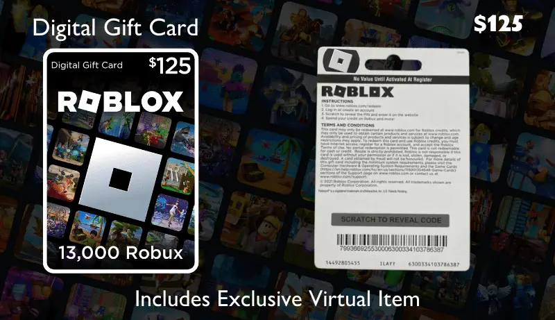Roblox Digital Gift Code for 13,000 Robux ($125)
