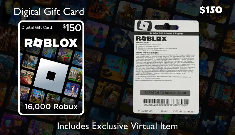 Roblox Digital Gift Code for 16,000 Robux ($150)