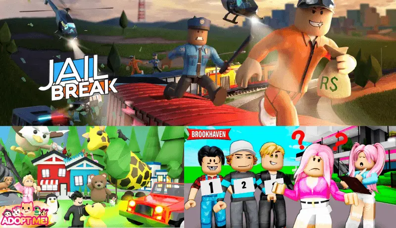 Jailbreak, Adopt Me!, and Brookhaven RP Roblox Games