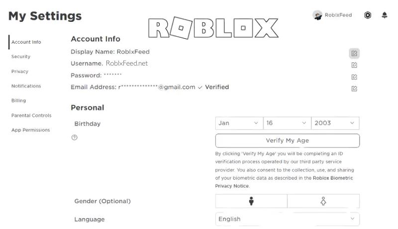 Save Changes Roblox Account