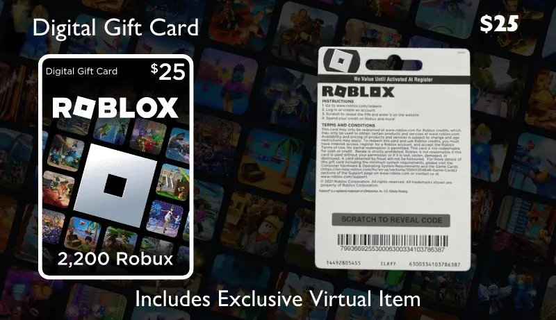 Roblox Digital Gift Code for 2,200 Robux (25$)
