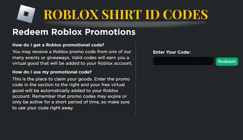 How to Redem Shirts Codes in Roblox