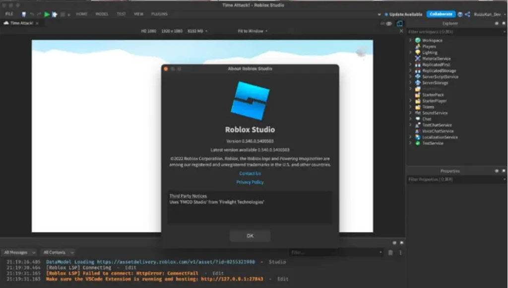 Check for Updates Within Roblox Studio
